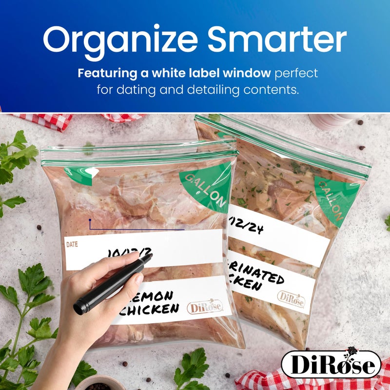 DiRose Gallon Bags Pack of 250 â€“ 1 Gallon Reclosable Storage Bags â€“ Practical and Durable Design â€“ Food Safe Non-BPA Material â€“ Easy Zip Closure â€“ Ideal for Food, Snacks, Dog Treats, Organizing - Image 5